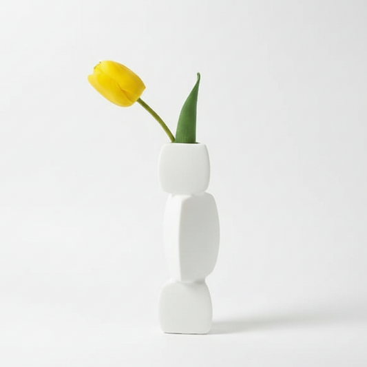 Abstract Geometric Totem Ceramic Vase