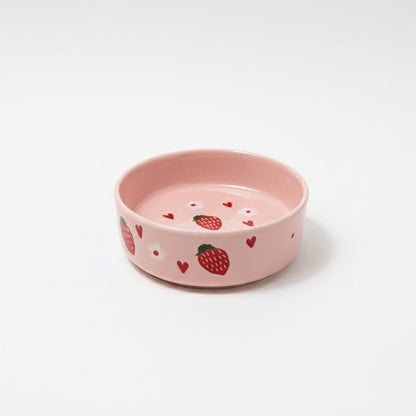 Hearts Strawberry Handmade Ceramic Bowl
