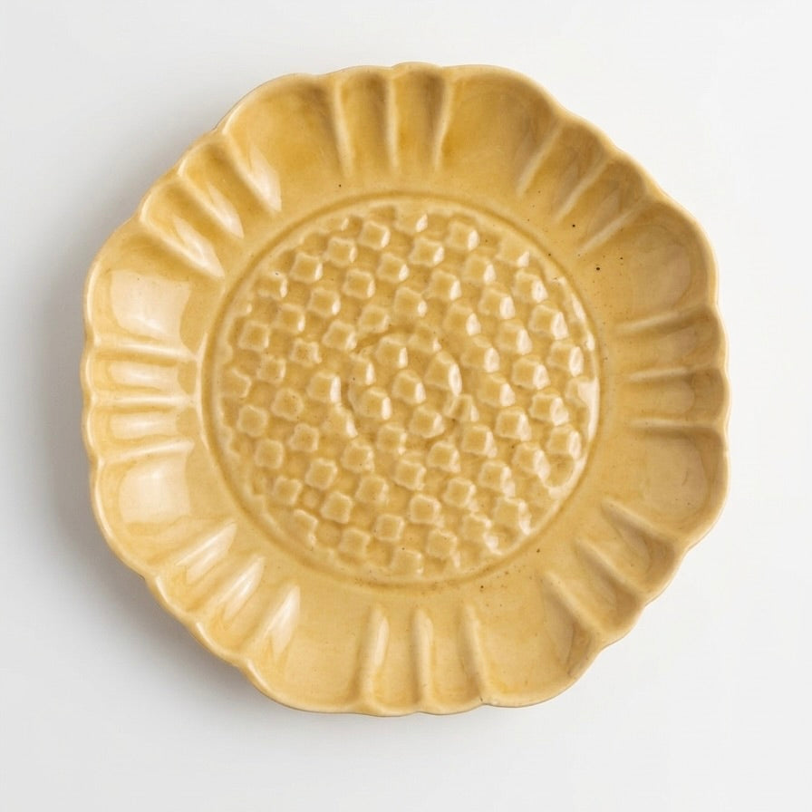 Sunflower Ceramic Snack Plate
