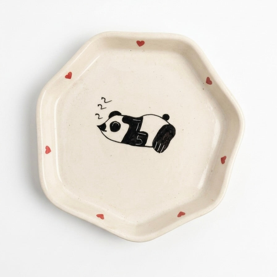 Sleepy Panda Ceramic Snack Plate