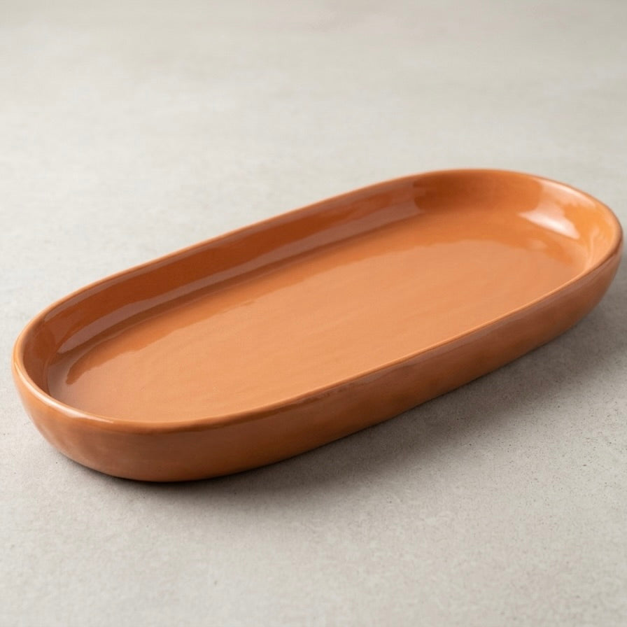 Terracotta Oval Ceramic Serving Platter