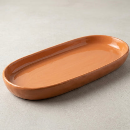 Terracotta Oval Ceramic Serving Platter