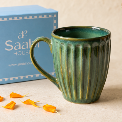 Green Classy Textured Mug - Diwali Gift