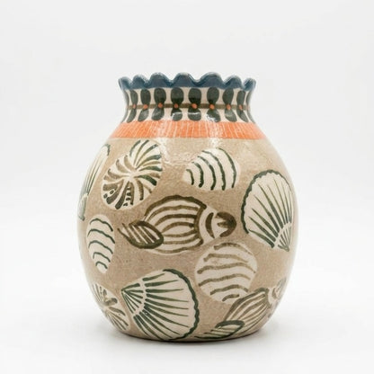 Coastal Shell Ceramic Vase