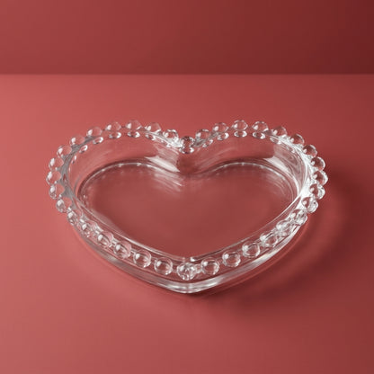 Crystal Heart Glass Coaster/Trinket Tray