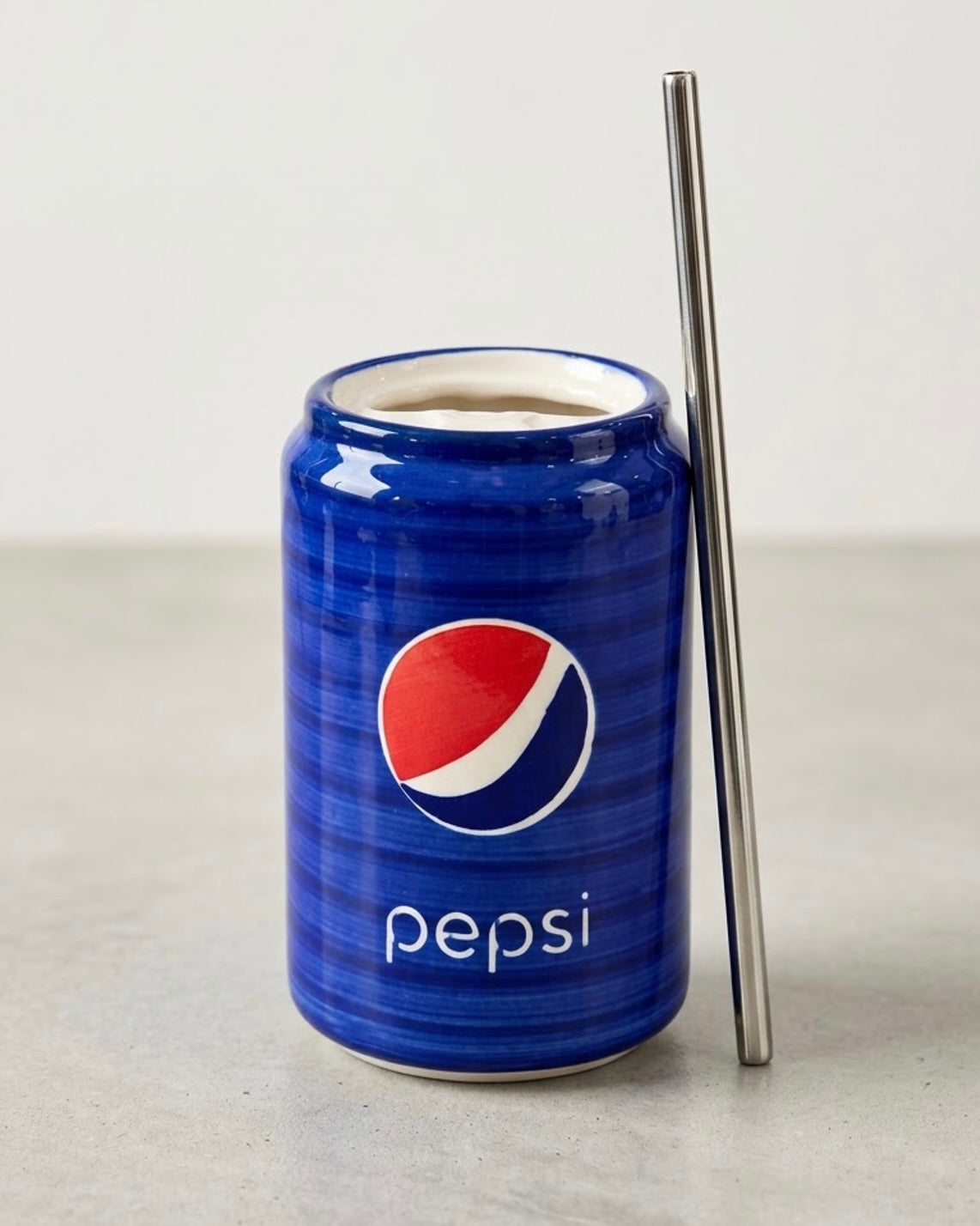 Pepsi Ceramic Tumbler with Straw