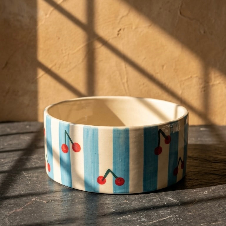 Cherry Stripe Bowl