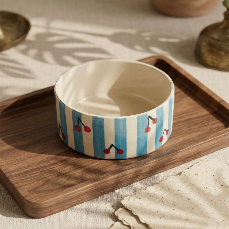 Cherry Stripe Bowl