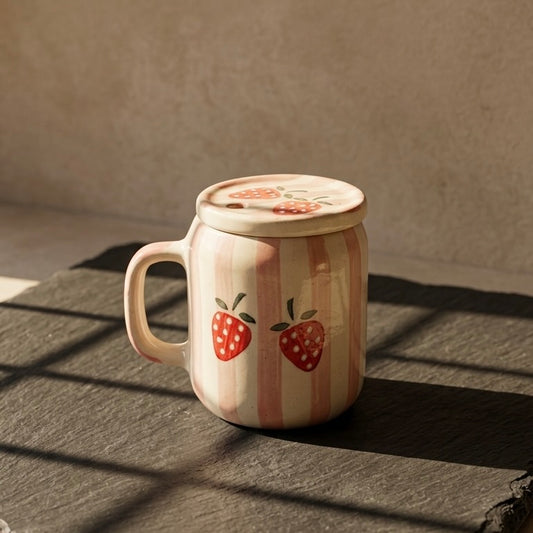 Strawberry Sip Mug Tumbler With Lid