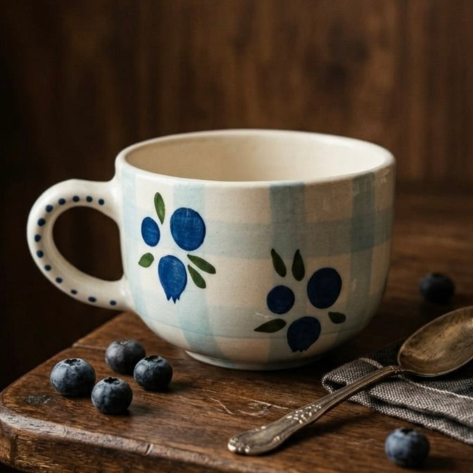 Blue Berry Ceramic Mug