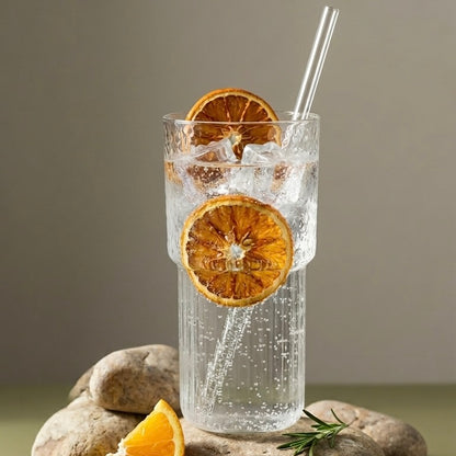 Stack Glass Tumbler with Lid & Straw