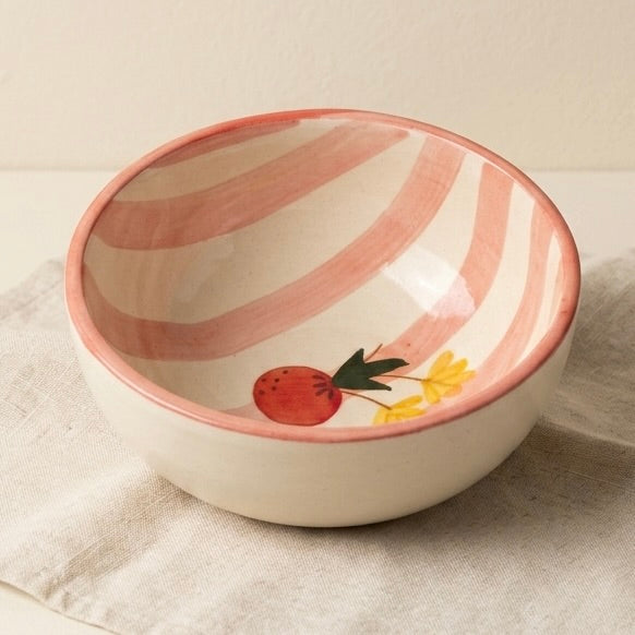 Strawberry Swirl Ceramic Bowl