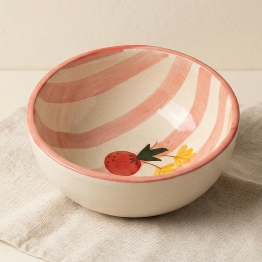 Orange Swirl Ceramic Bowl