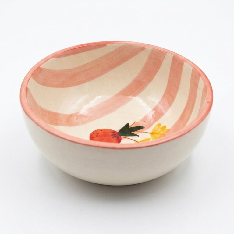 Strawberry Swirl Ceramic Bowl