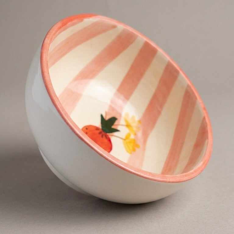 Strawberry Swirl Ceramic Bowl