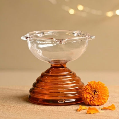 Glass Diwali Diya - Decorative Oil Lamp