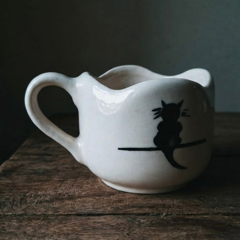 Mysterious Black Cat Ceramic Mug