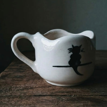 Mysterious Black Cat Ceramic Mug