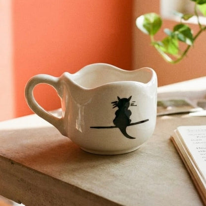 Mysterious Black Cat Ceramic Mug