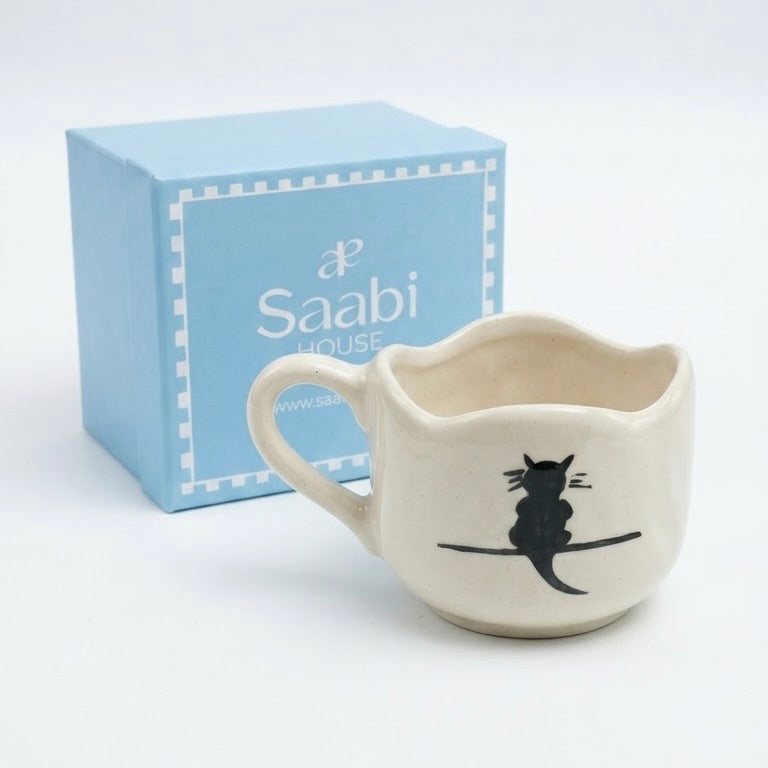 Mysterious Black Cat Ceramic Mug